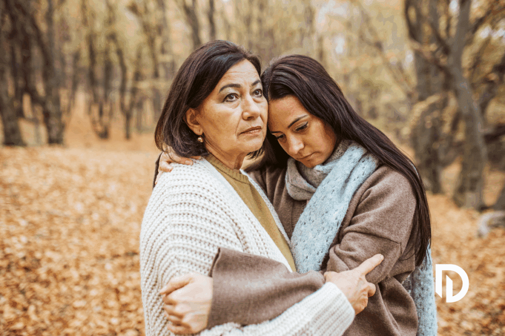 Mom and daughter who have lost someone and are considering a wrongful death claim
