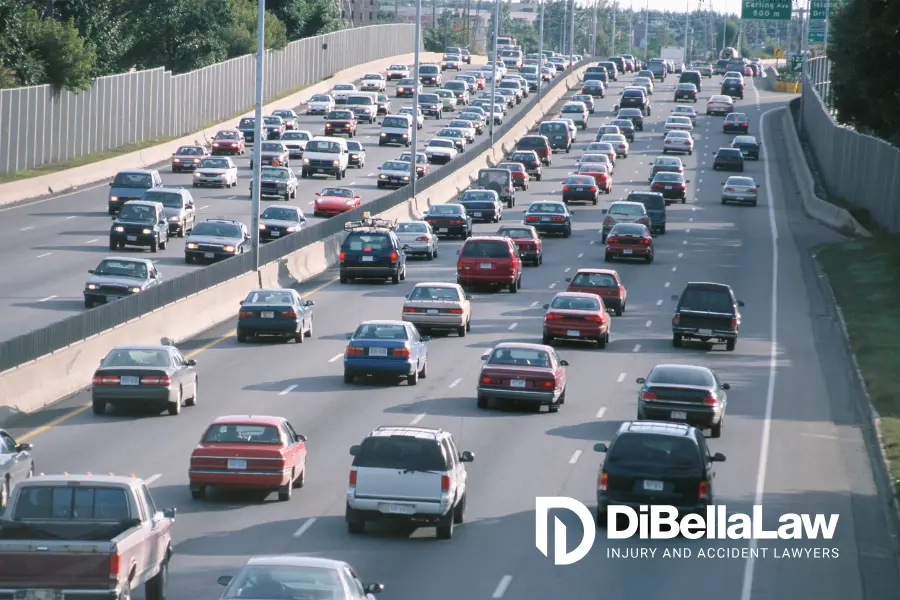 busy highway traffic in Massachusetts
