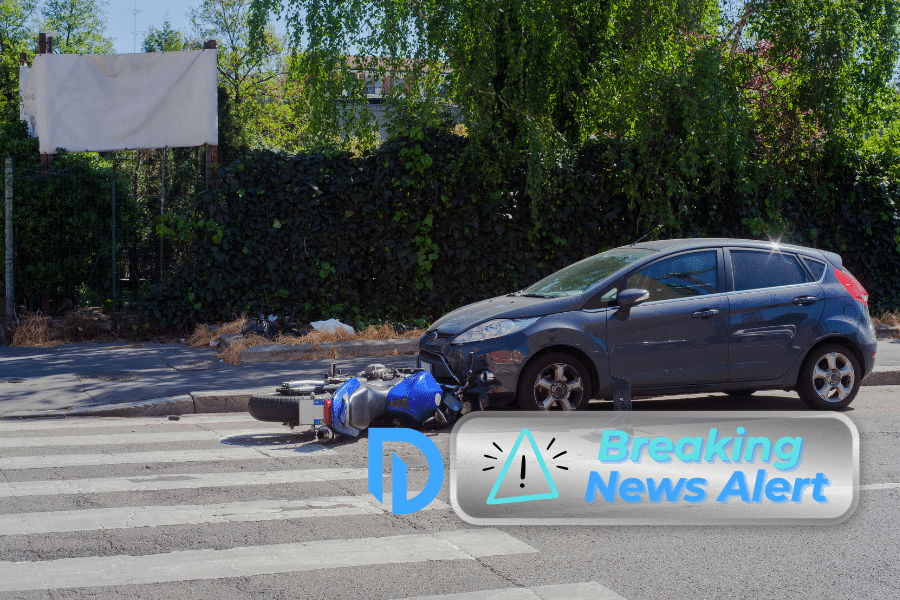 motorcycle accident in Ipswich with a car.