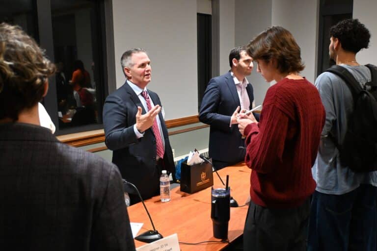 Chris DiBella talking to students about personal injury law