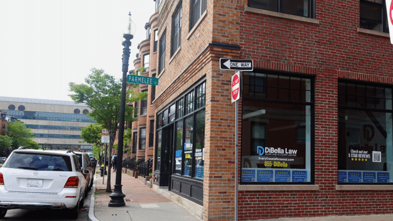 Outside street view of the DiBella Law personal injury Boston office