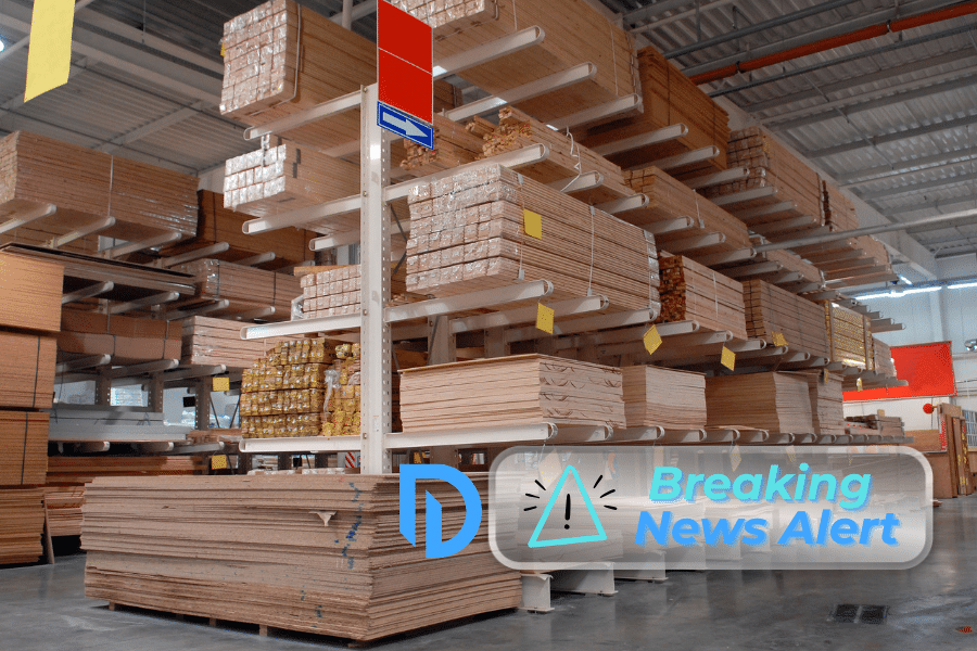 Plywood and other lumber at a Mill