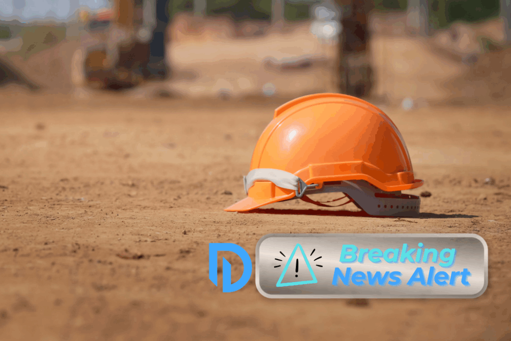 helmet on the ground of a construction site in Cape Cod, MA