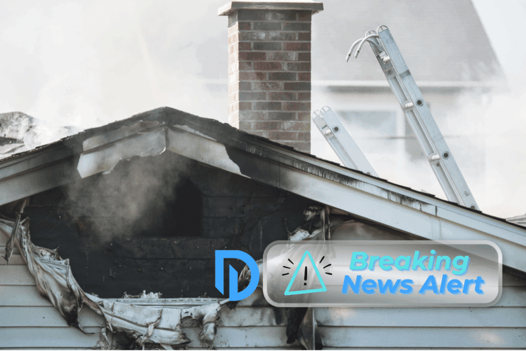 Roof and attic with fire damage in Framingham, MA