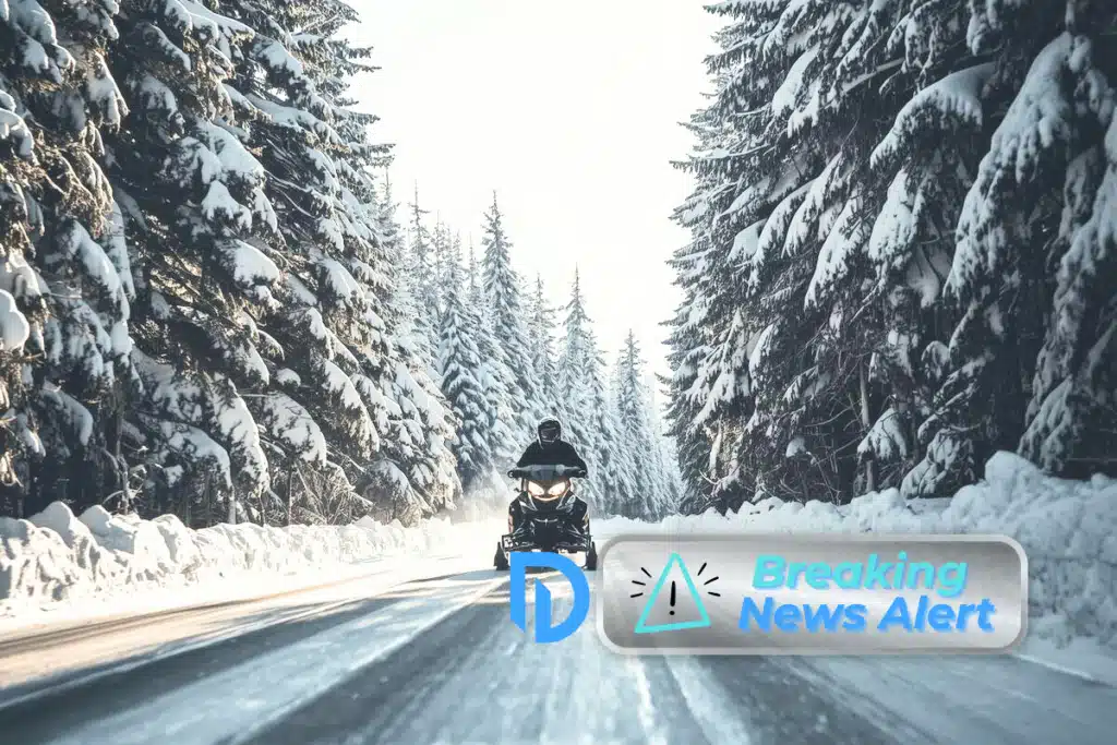 snowmobile driving on MA roads
