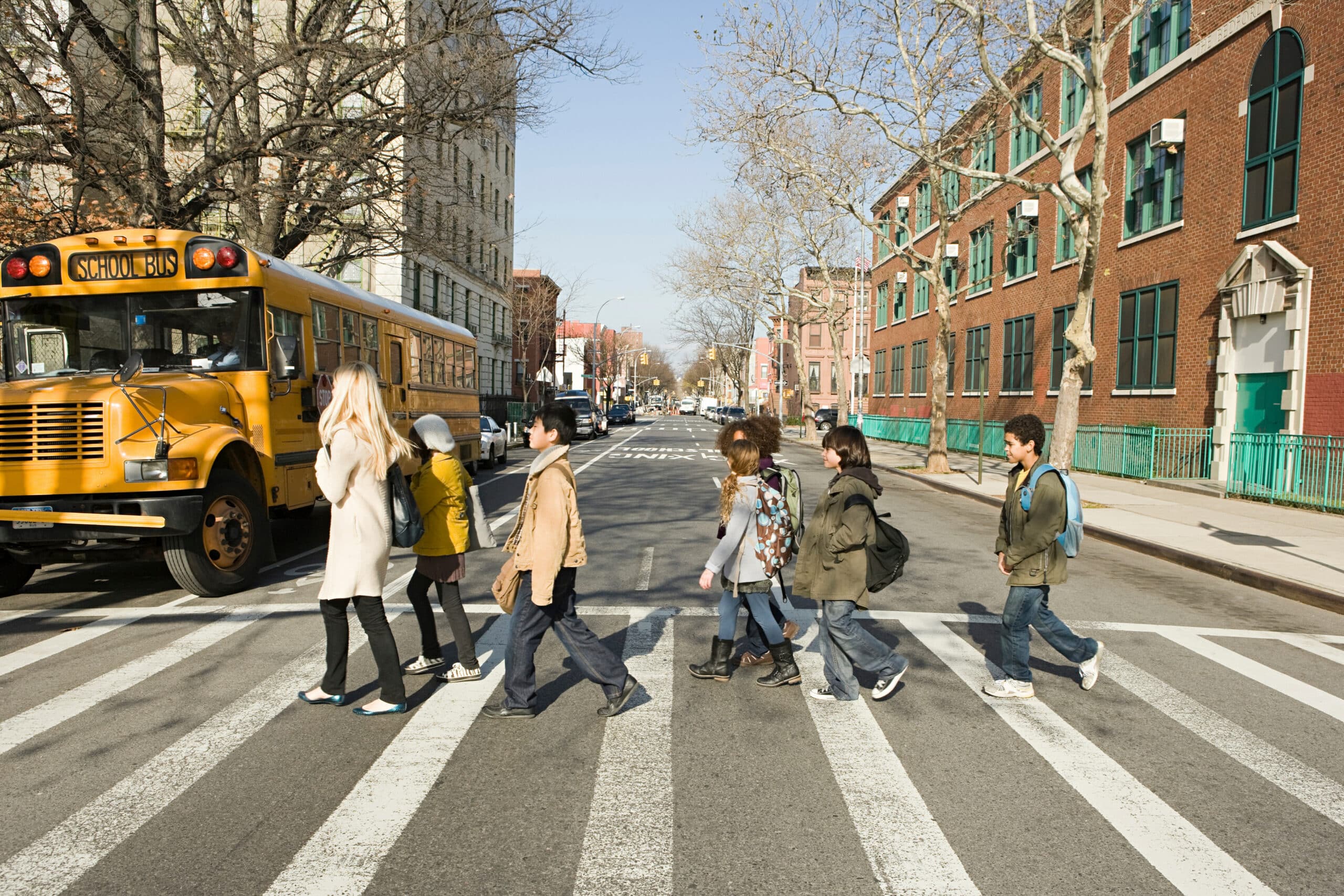kids walking on the street
