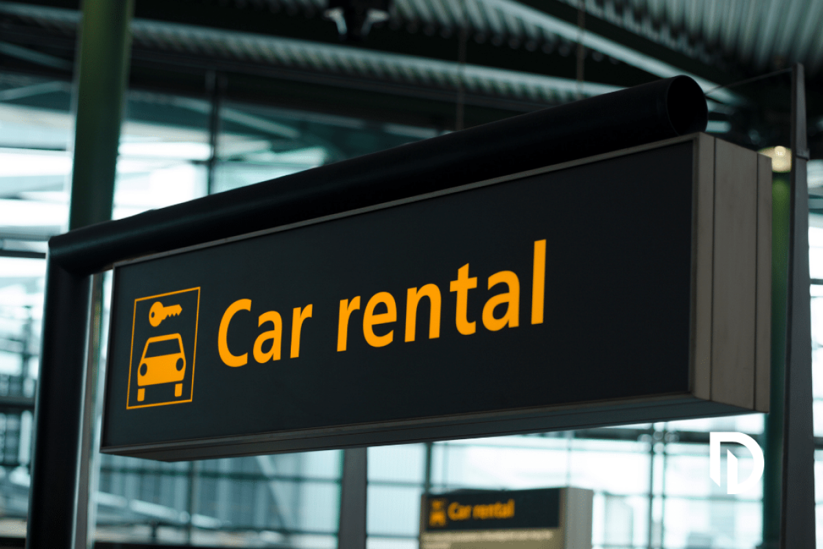 Orange Car rental sign
