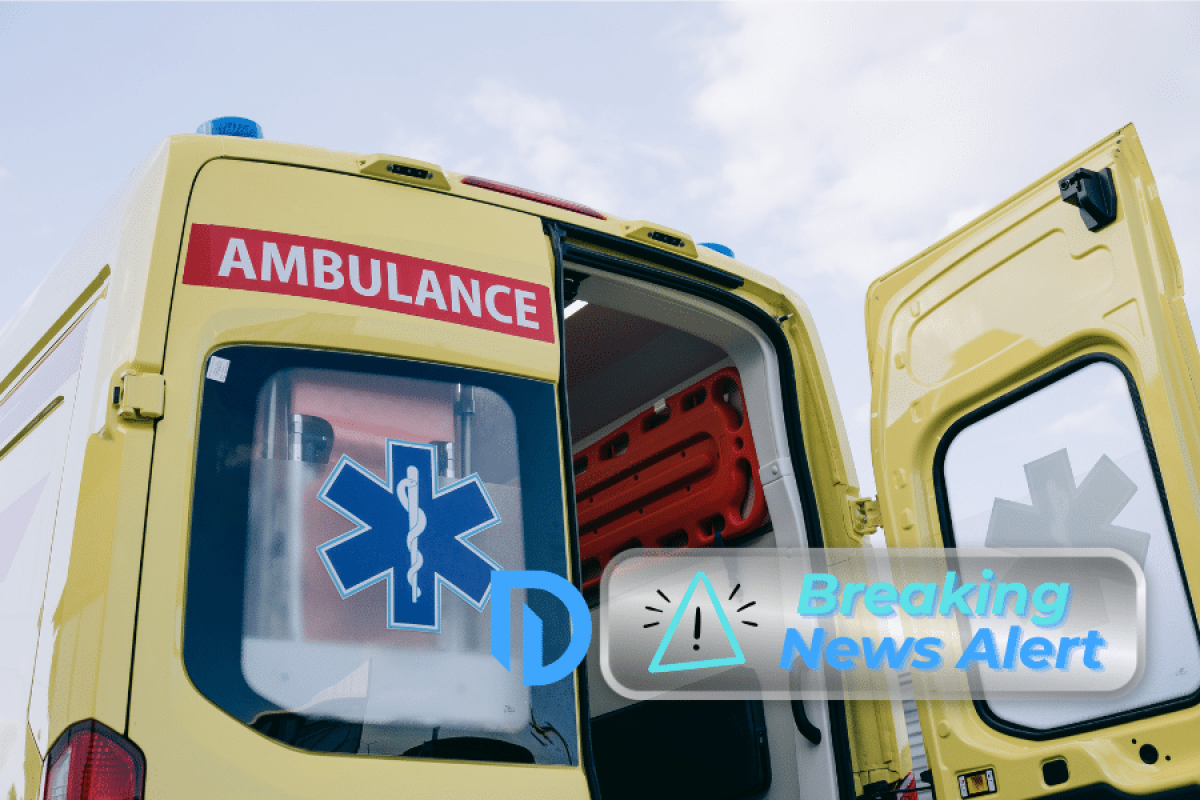 image of an ambulance with the back door open after an accident