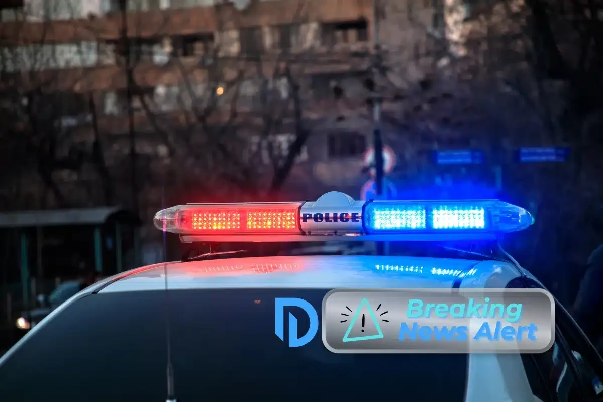 police sirens flashing on a police car with the DiBella Law logo in the lower right hand corner